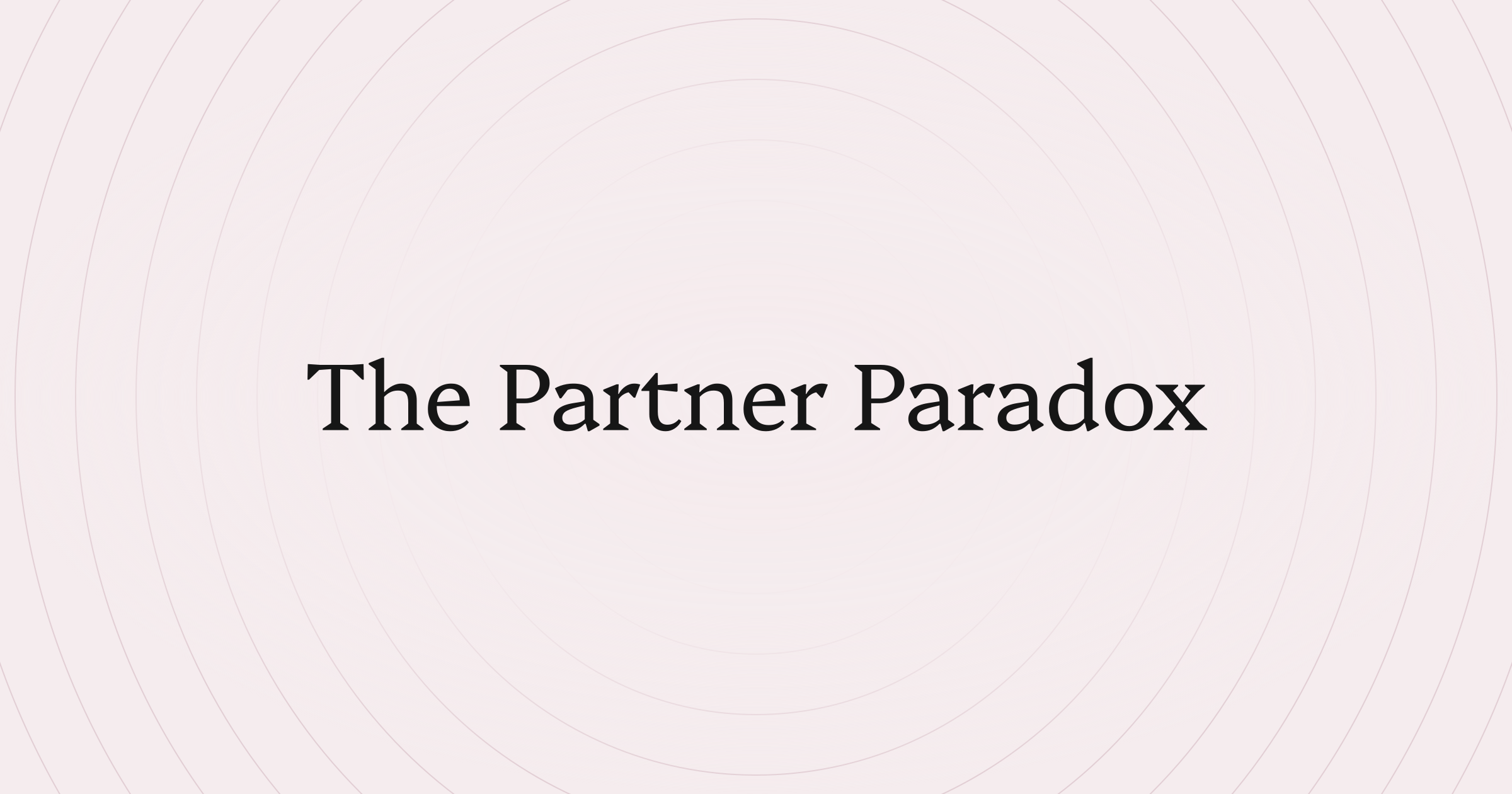 The title centred on rose tinted paper inside hairline rings that fade out toward the words.